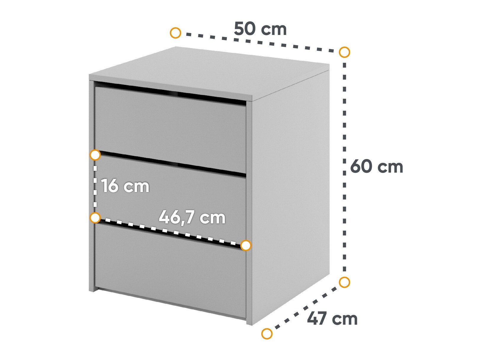 Table de chevet Cirdelu 113 (Gris)