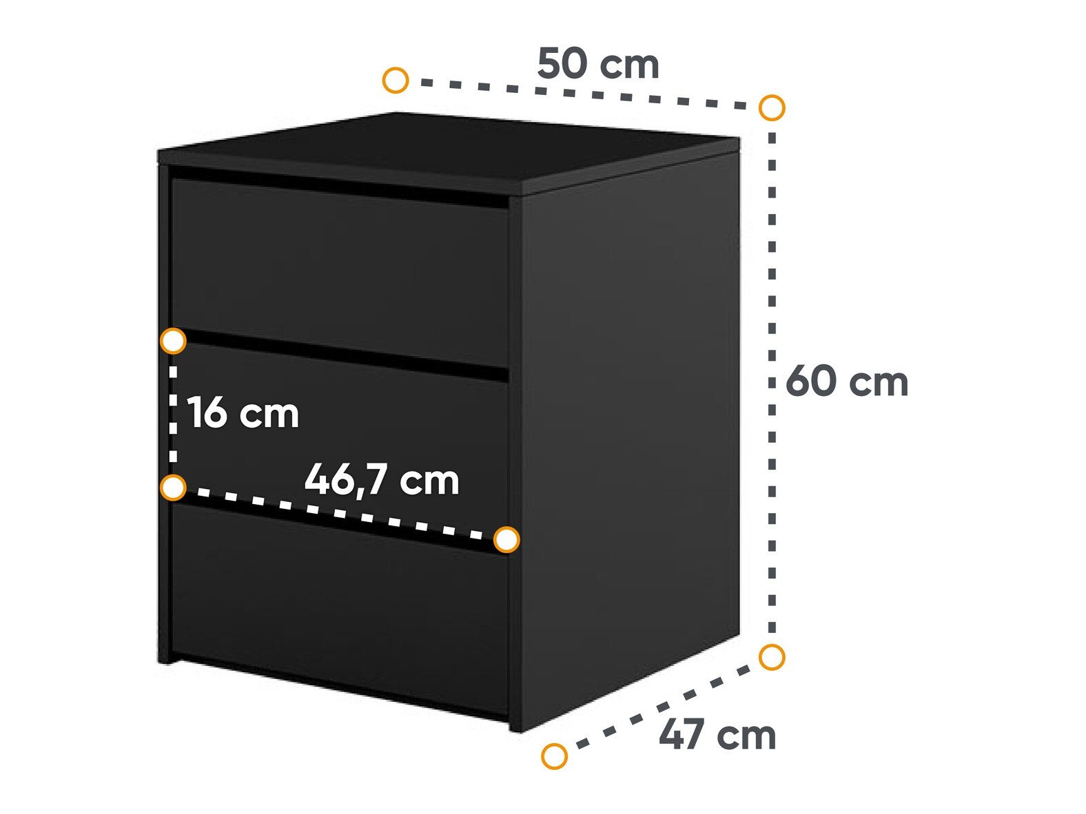 Table de chevet Cirdelu 113 (Noir)