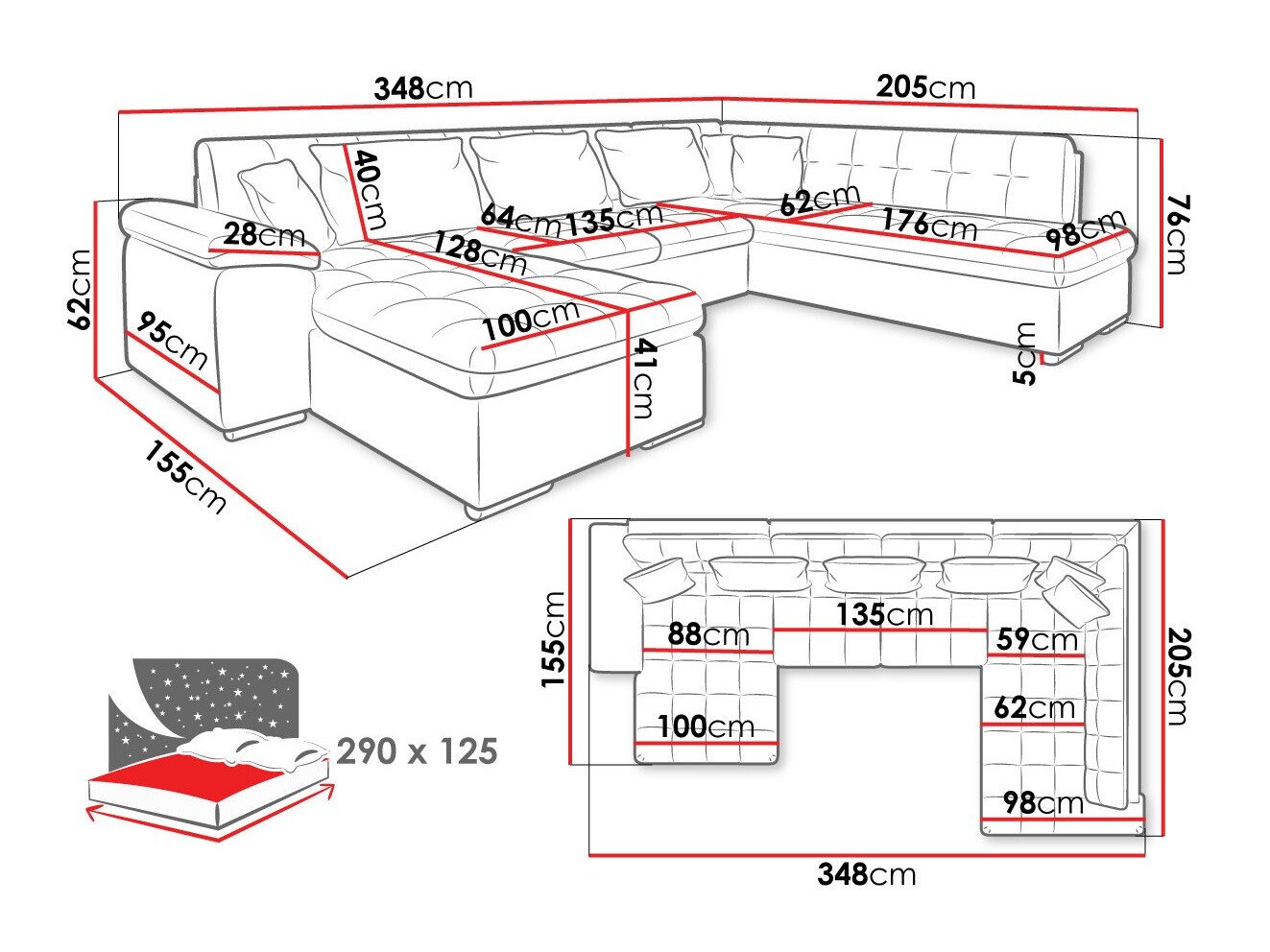 Canapé d'angle Comfivo Gemma VI (Baloo 2074)