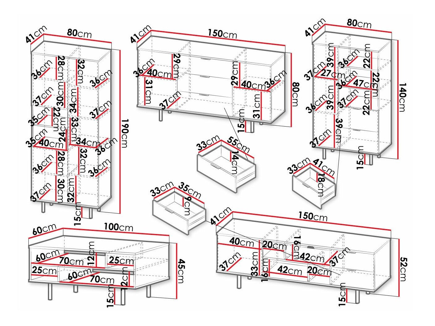 Ensemble de salon Decus I (Cachemire)