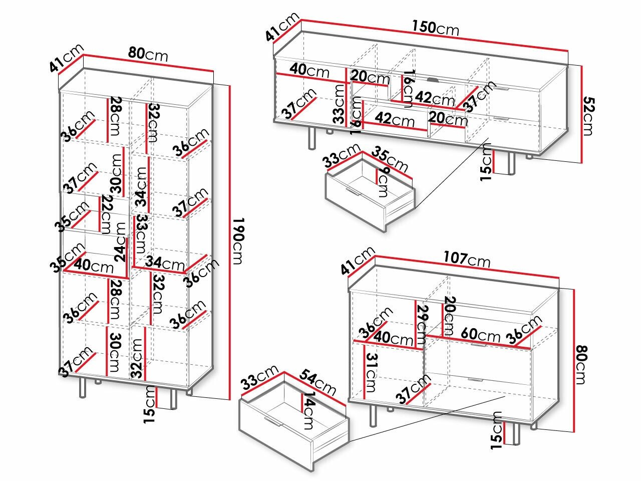 Ensemble de salon Virdomi 107 (Noir)