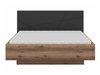 Lit Fivale 122 (Chêne delano foncé + Noir mat)