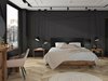 Lit Fivale 122 (Chêne delano foncé + Noir mat)