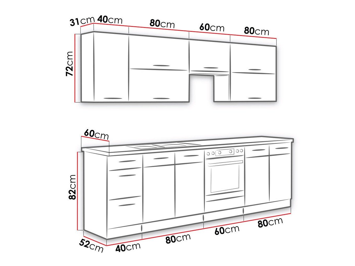 Cuisine complète modulaire Wood Dark 128
