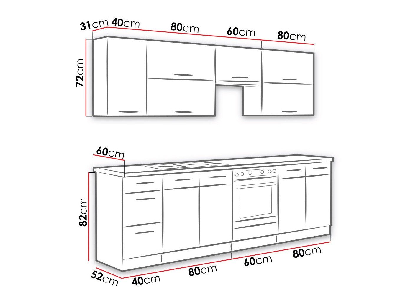 Cuisine complète modulaire Wood Dark 128