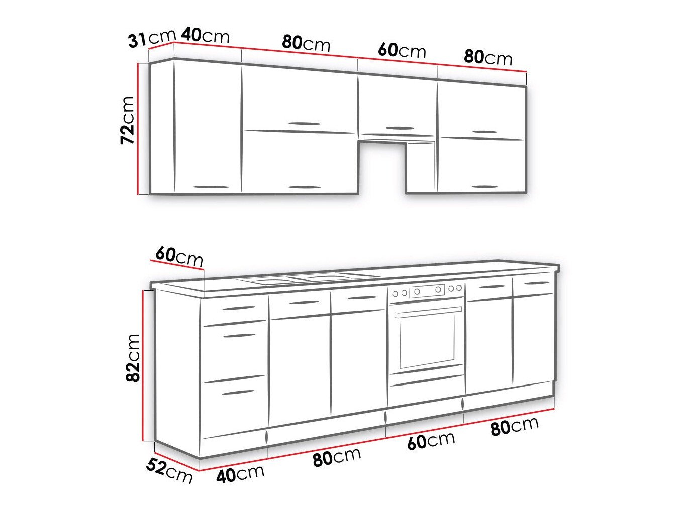 Cuisine complète modulaire Wood Dark 128