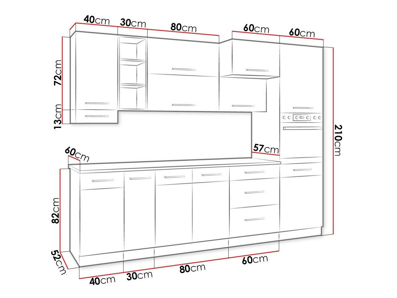 Cuisine complète modulaire Wood Dark 129