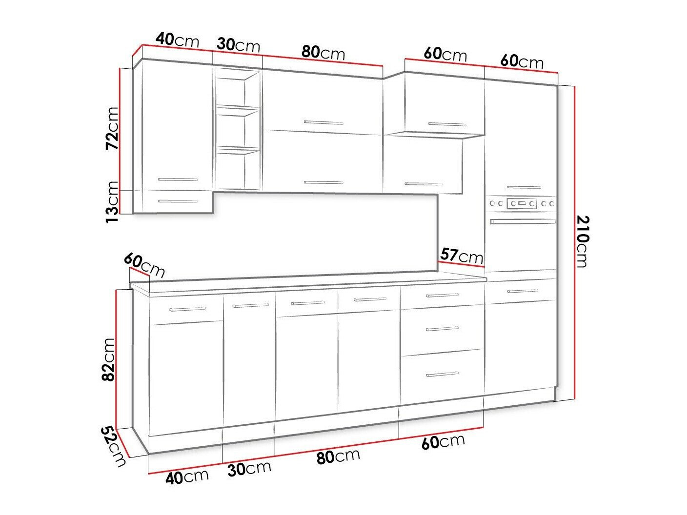 Cuisine complète modulaire Wood Dark 129
