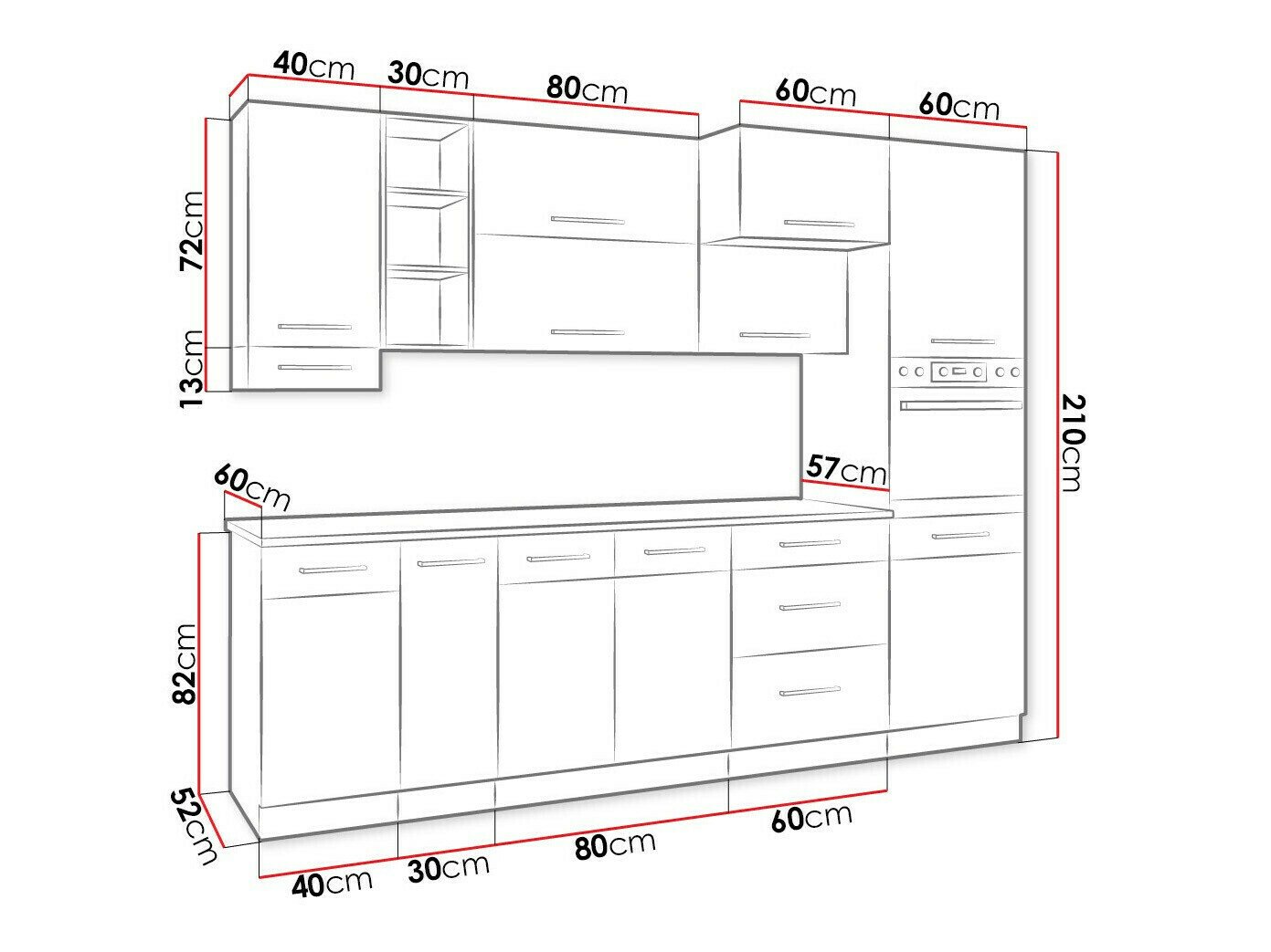 Cuisine complète modulaire Wood Dark 129