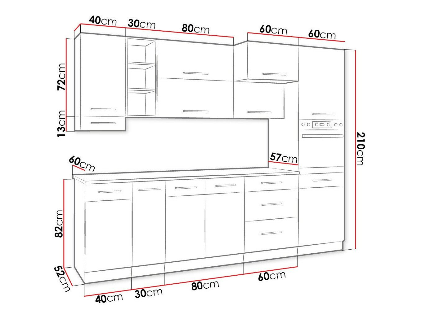 Cuisine complète modulaire Wood Dark 129