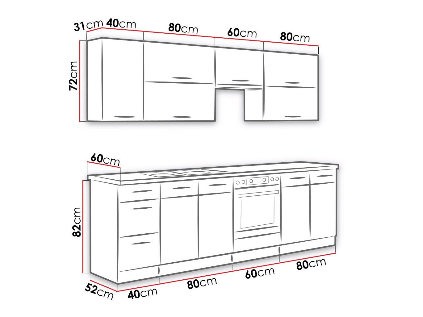 Cuisine complète modulaire Wood Grey 135