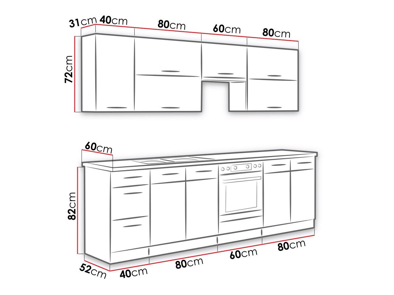 Cuisine complète modulaire Wood Grey 135