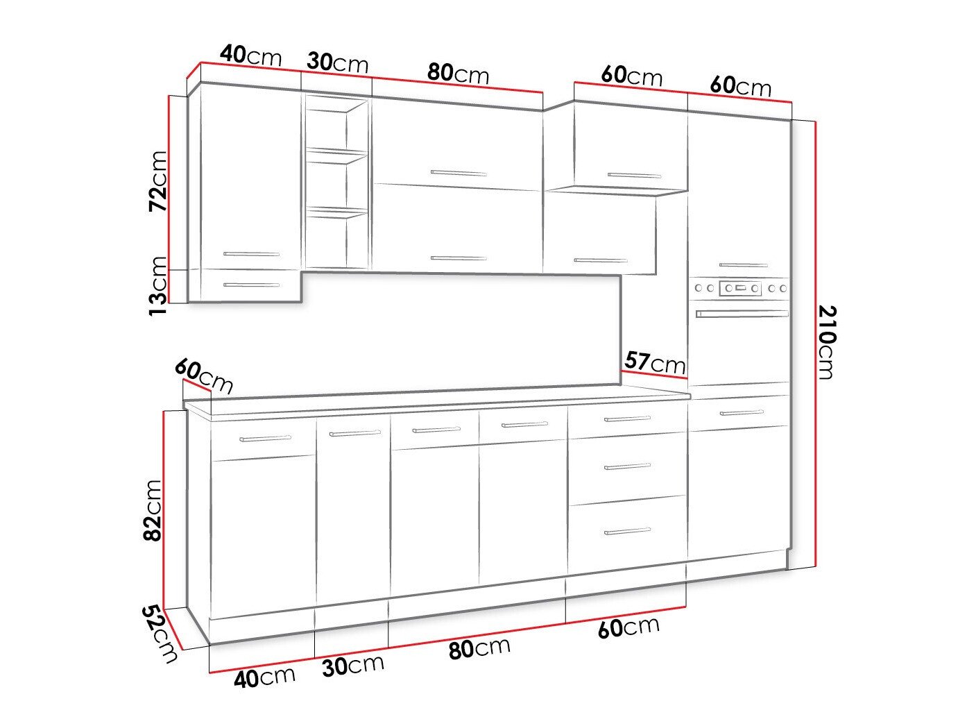 Cuisine complète modulaire Wood Grey 136