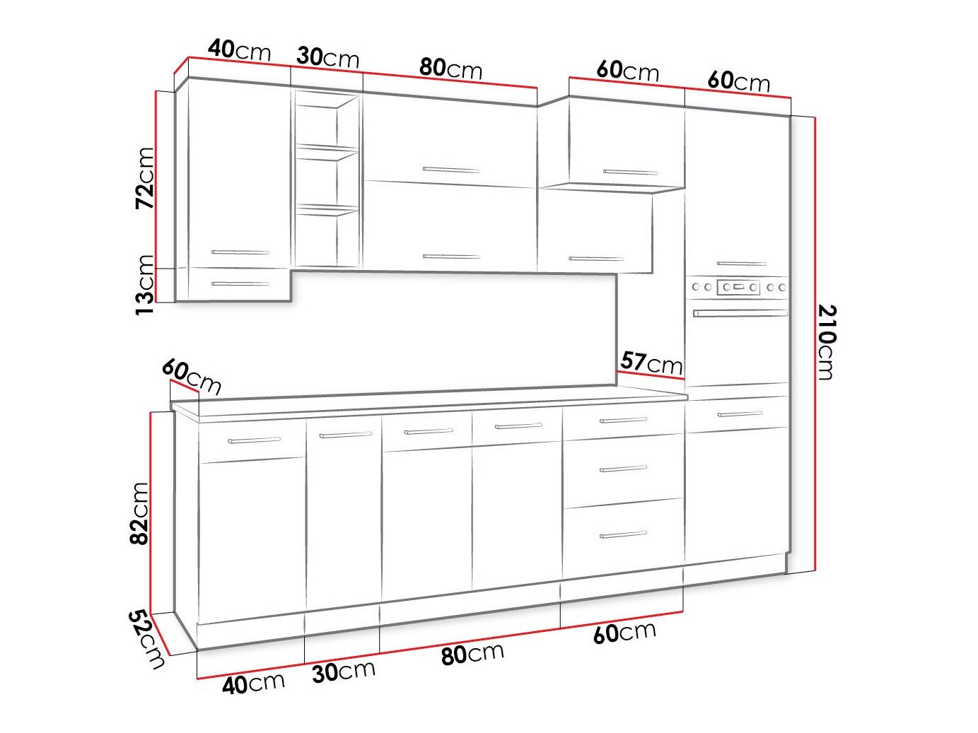 Cuisine complète modulaire Wood Grey 136