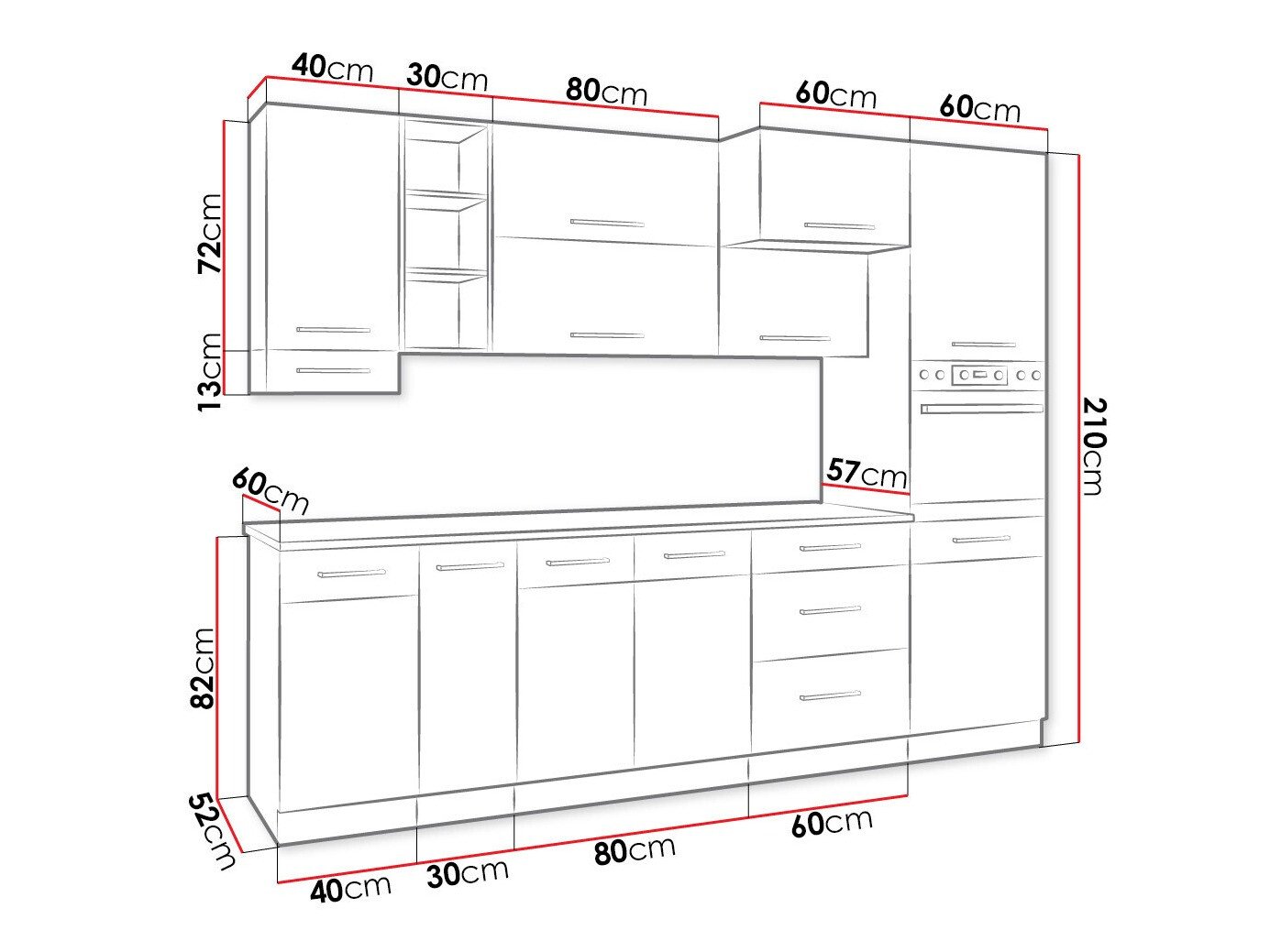 Cuisine complète modulaire Wood Grey 136