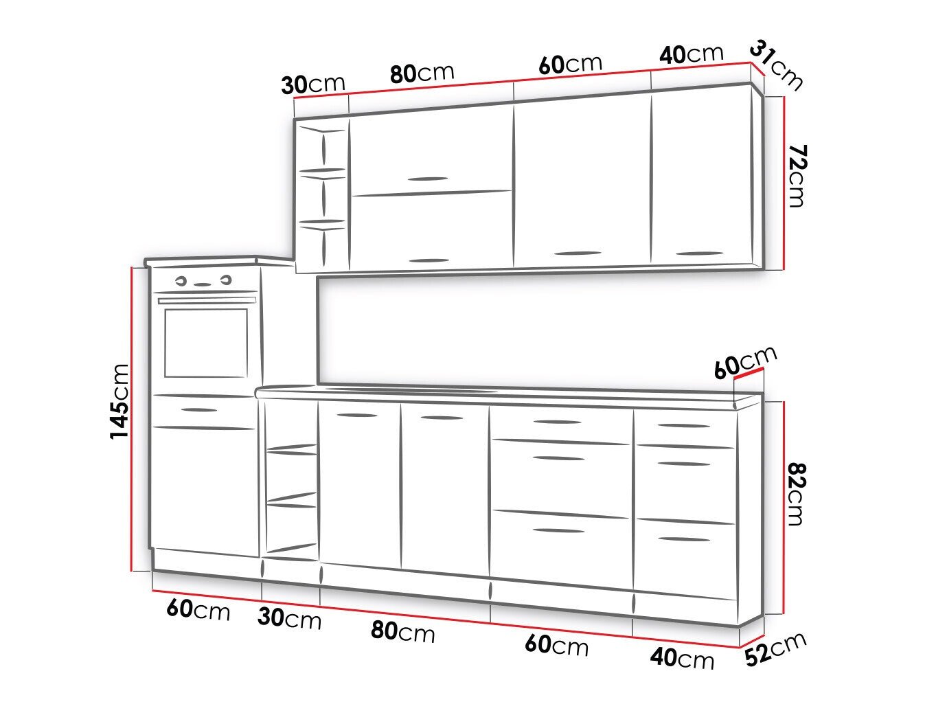 Cuisine complète modulaire Wood Grey 137