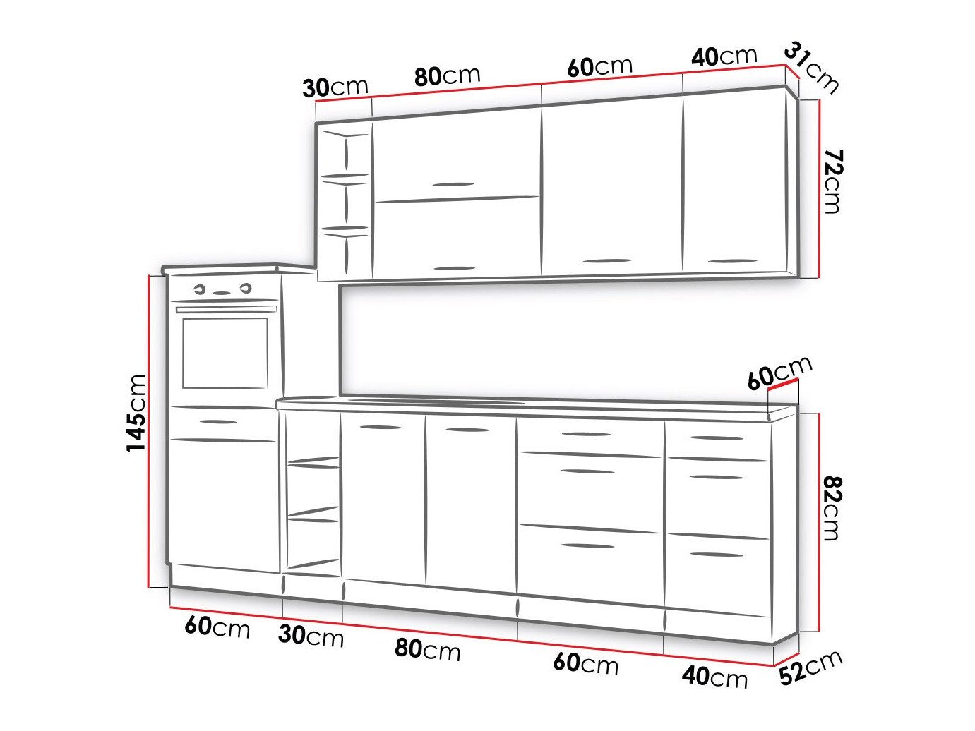 Cuisine complète modulaire Wood Grey 137