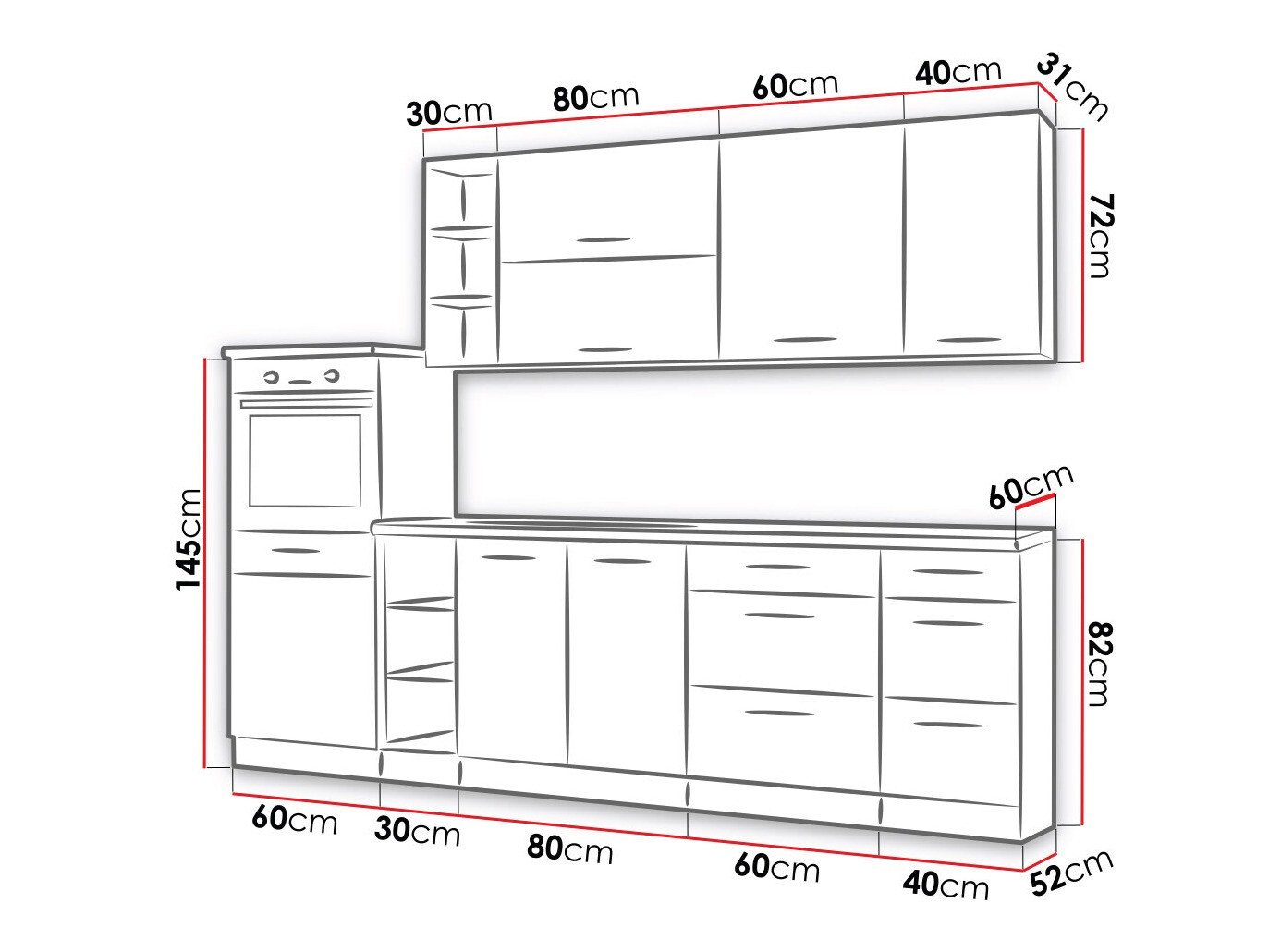 Cuisine complète modulaire Wood Grey 137