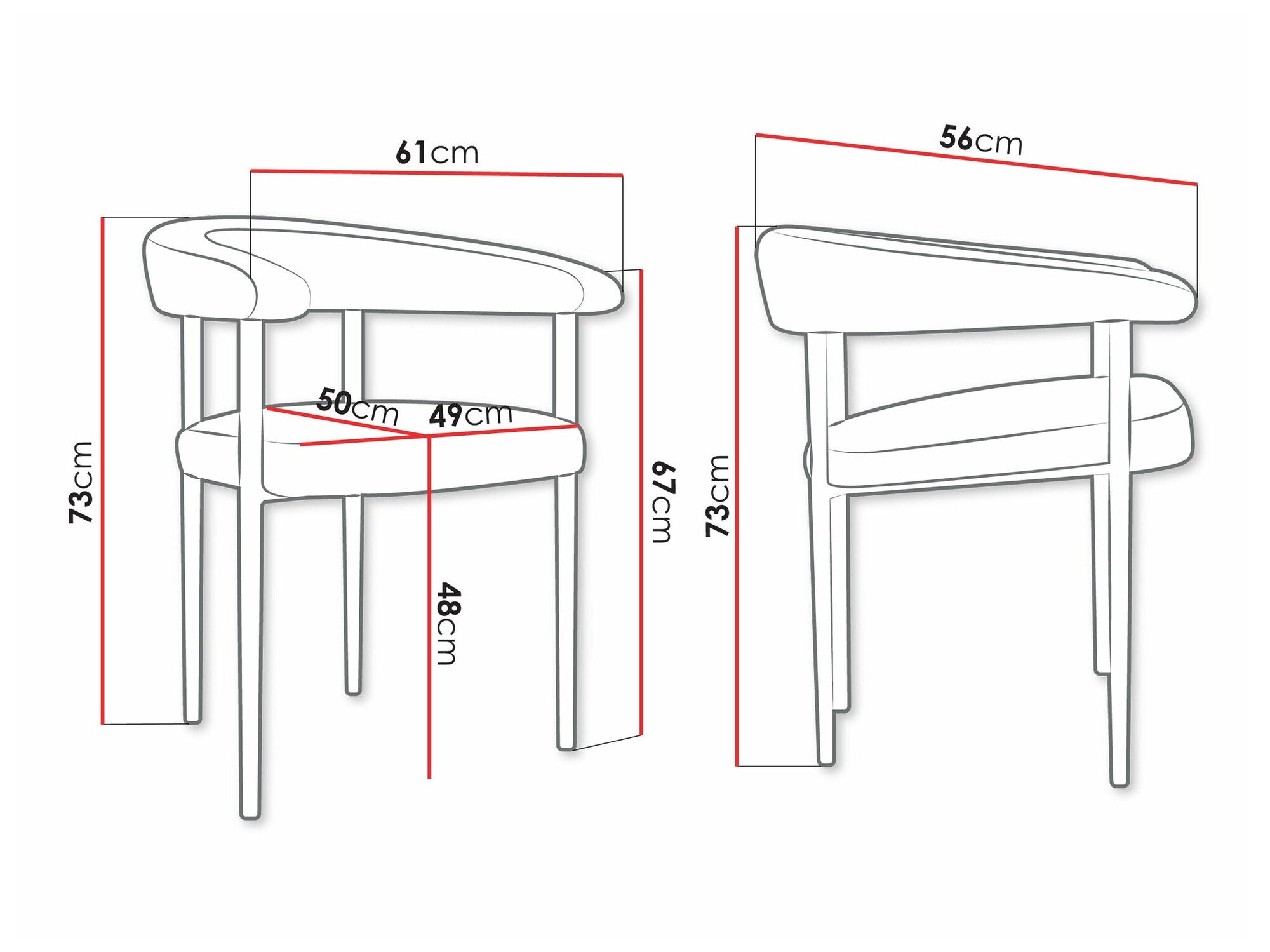 Chaise Jackson 110 (Noir + Magic Velvet 2209)