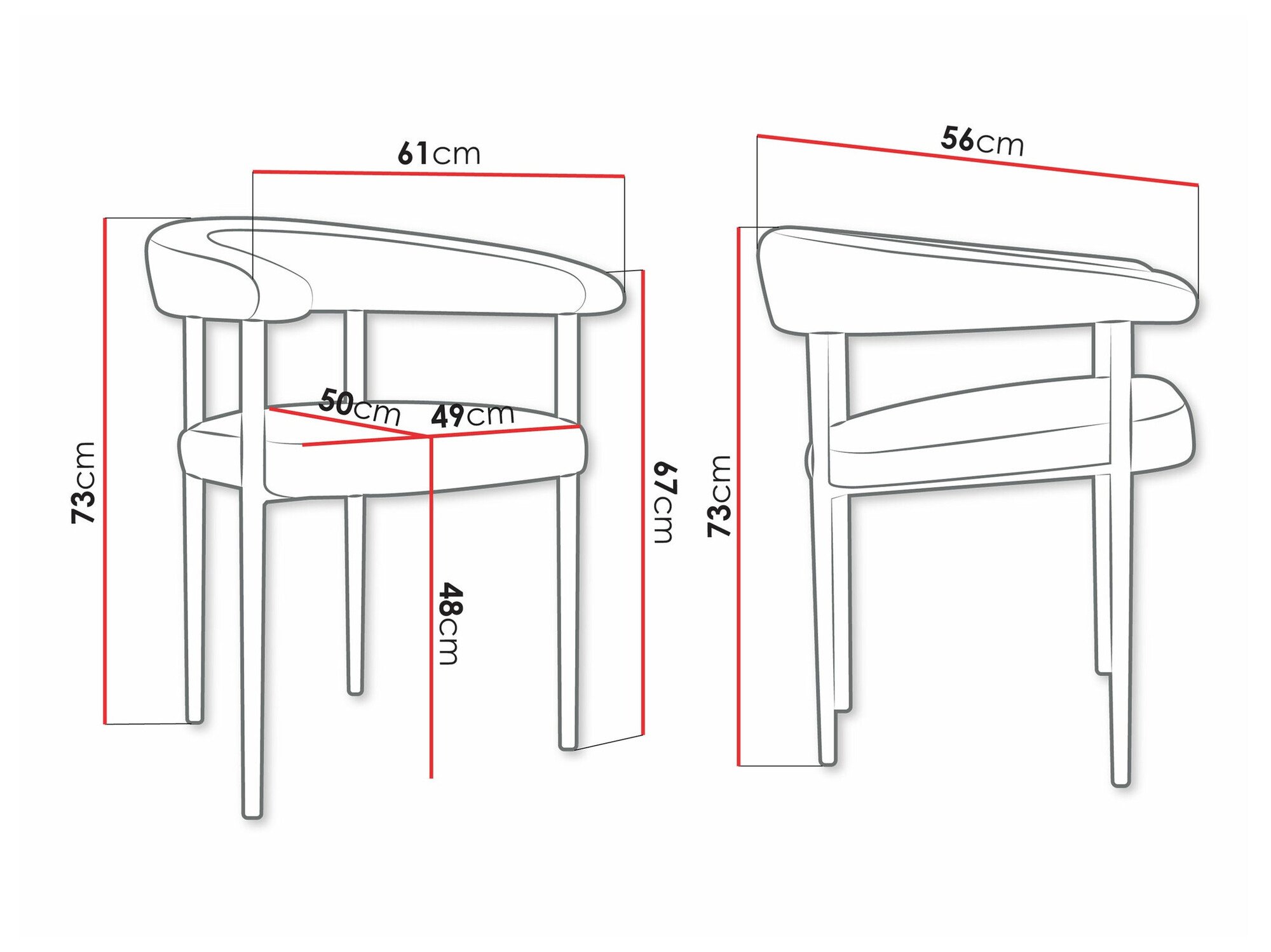 Chaise Jackson 110 (Noir + Magic Velvet 2217)