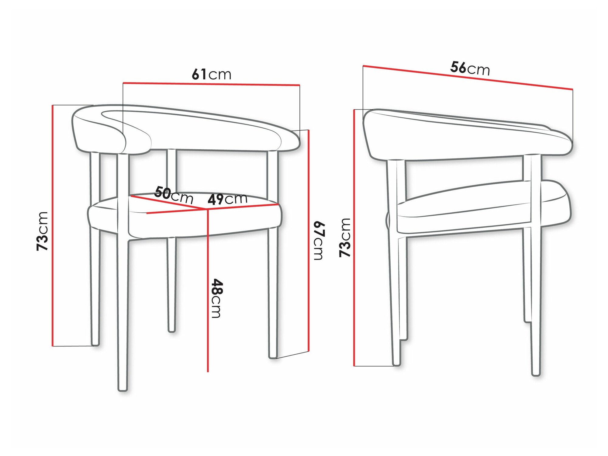 Chaise Jackson 110 (Noir + Magic Velvet 2225)