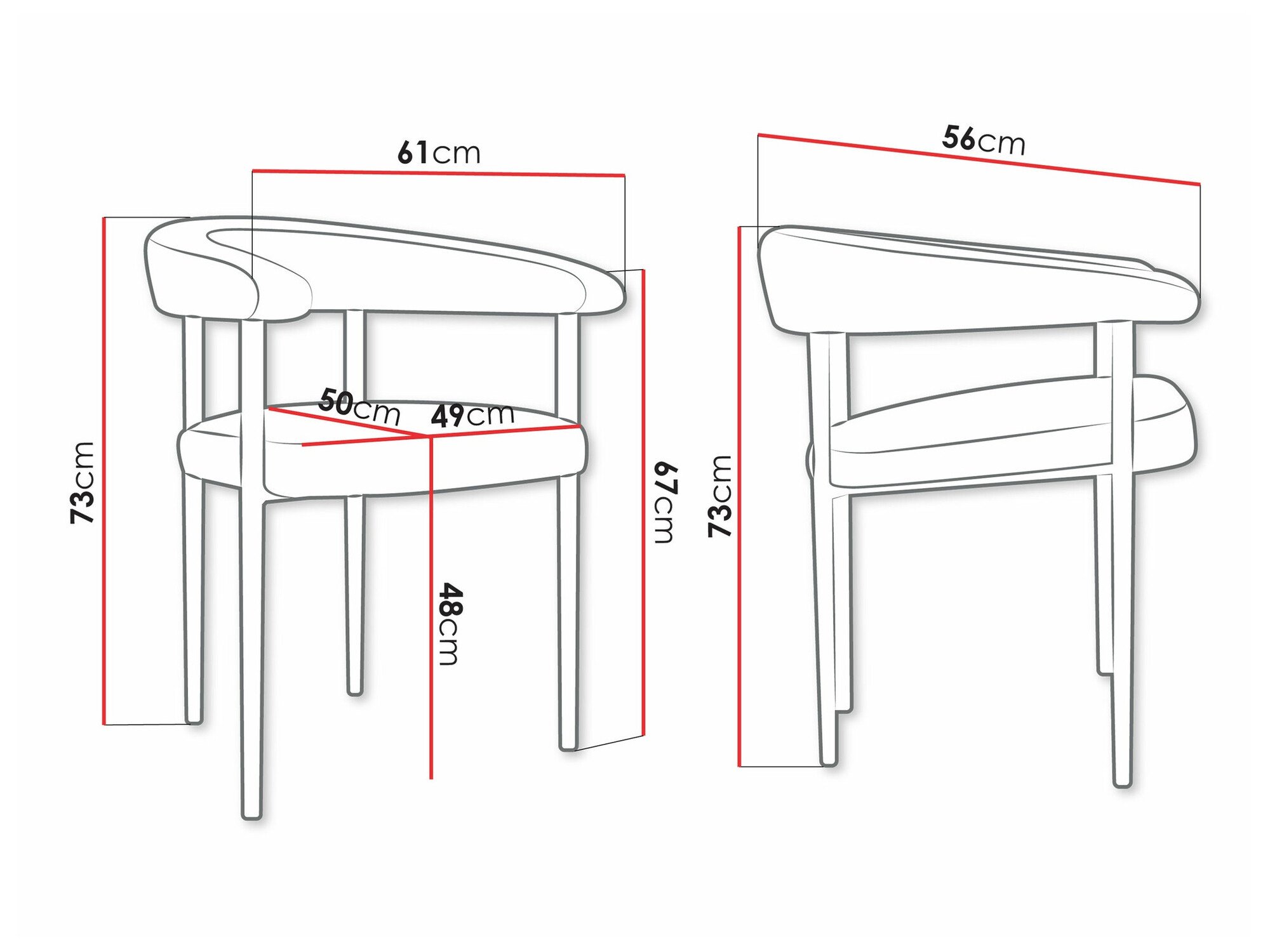 Chaise Jackson 110 (Noir + Magic Velvet 2258)
