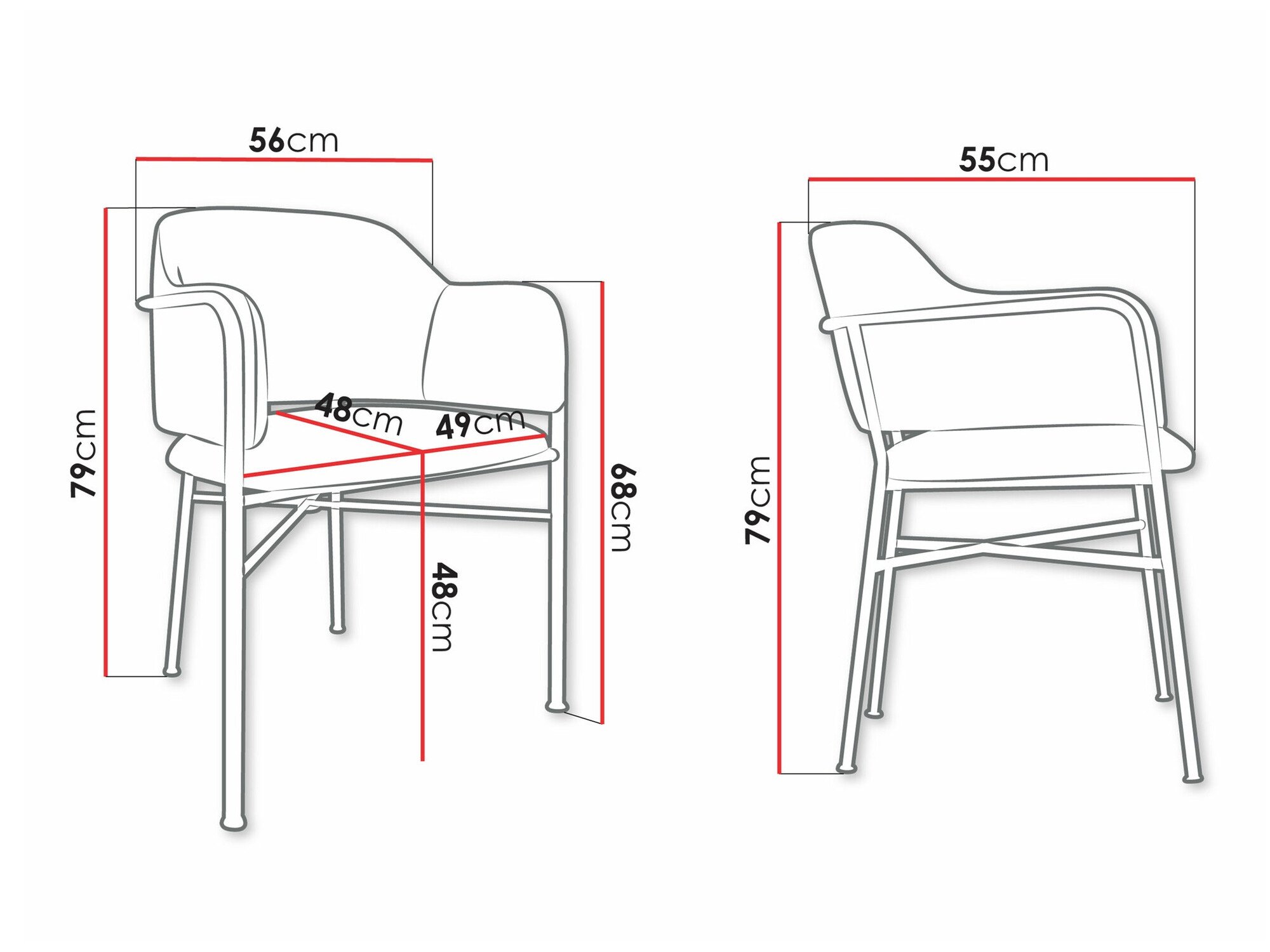 Chaise Jackson 113 (Noir + Magic Velvet 2216)