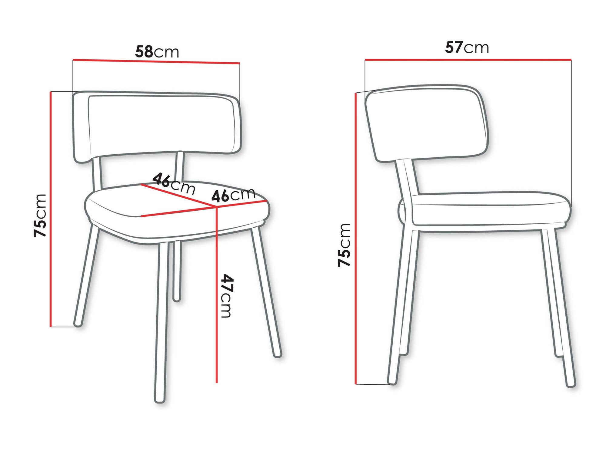 Chaise Jackson 114 (Noir + Magic Velvet 2216)