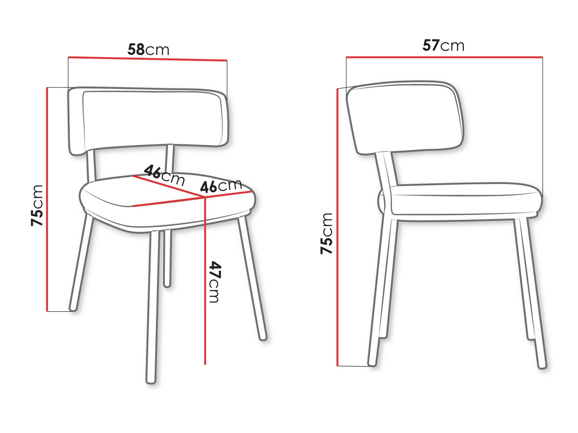 Chaise Jackson 114 (Noir + Magic Velvet 2217)