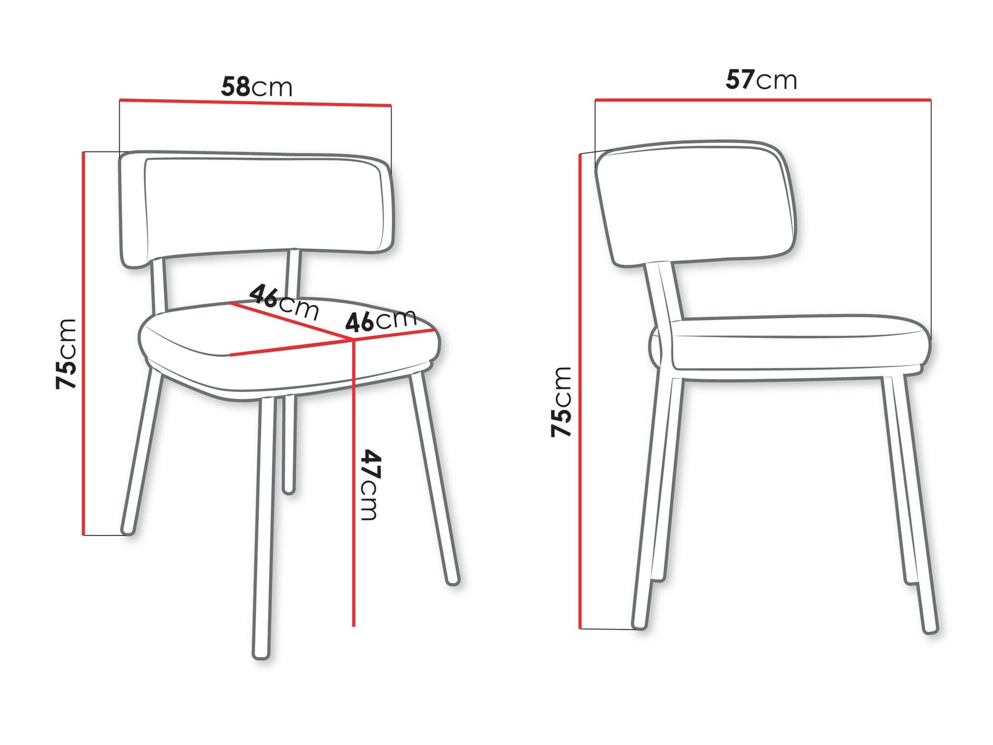Chaise Jackson 114 (Noir + Magic Velvet 2219)