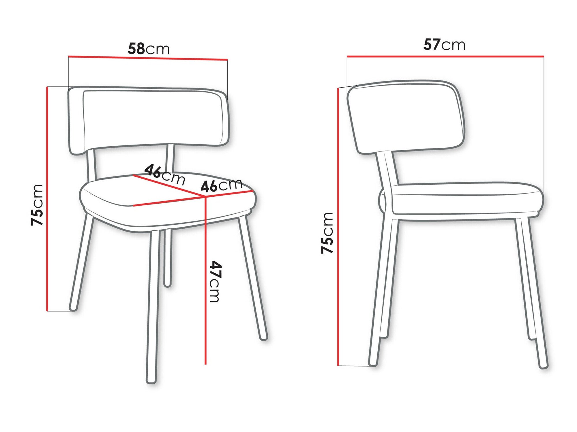 Chaise Jackson 114 (Noir + Magic Velvet 2225)