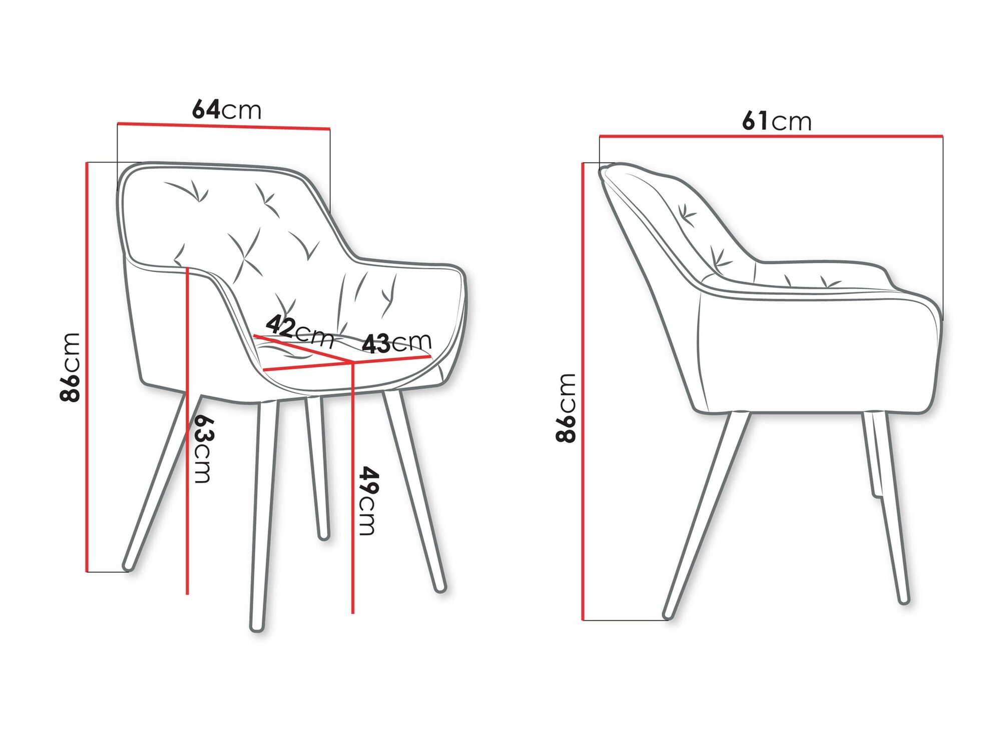 Chaise Jackson 115 (Noir + Magic Velvet 2250)