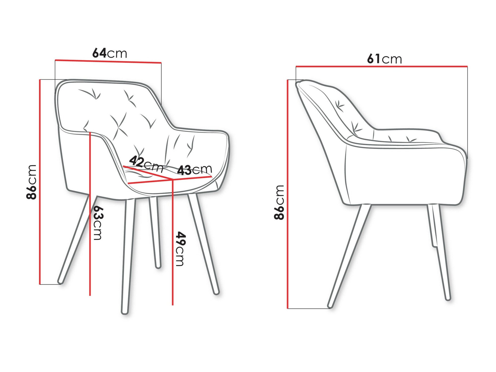 Chaise Jackson 115 (Noir + Magic Velvet 2258)