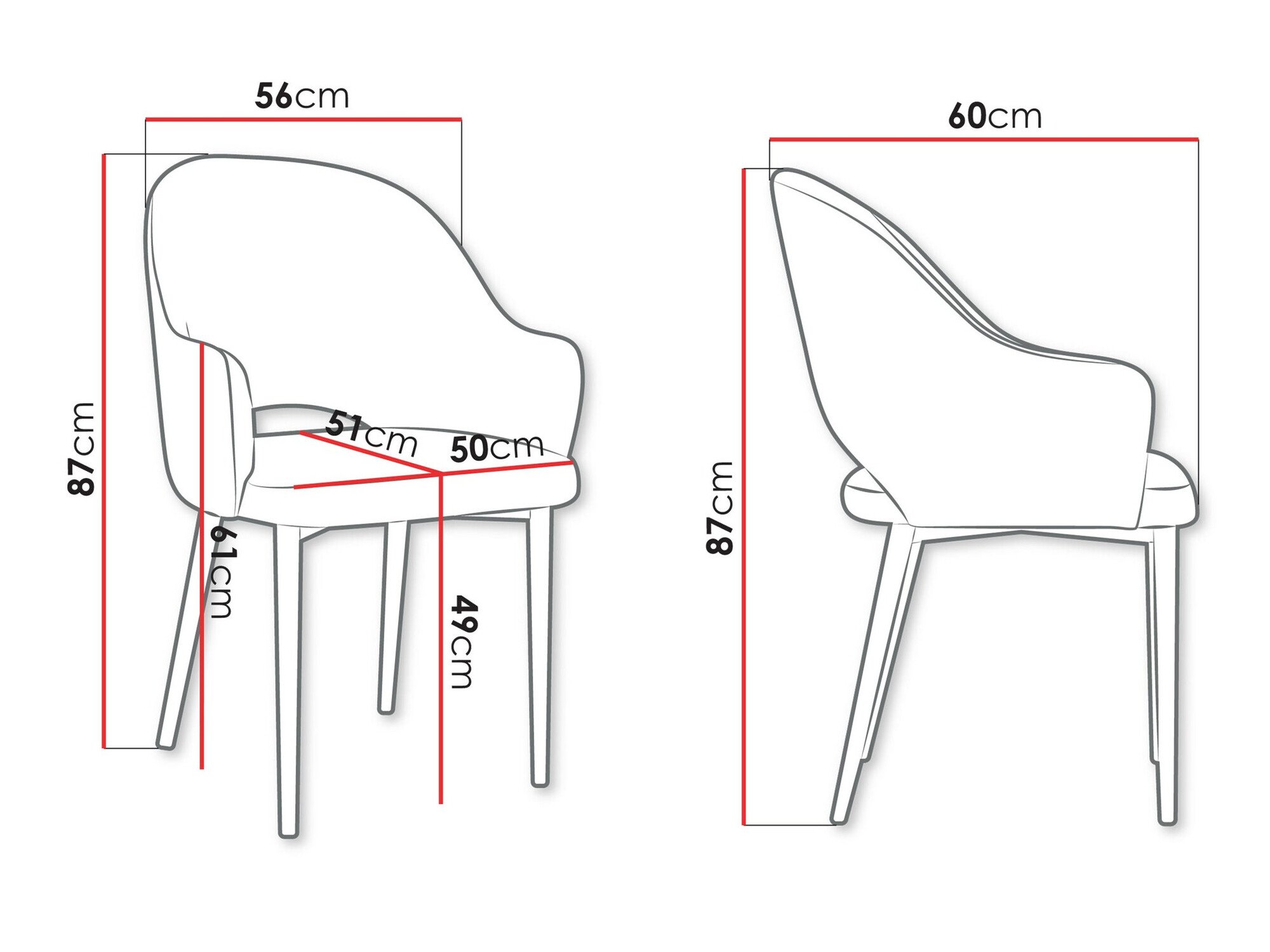 Chaise Jackson 116 (Noir + Magic Velvet 2209)