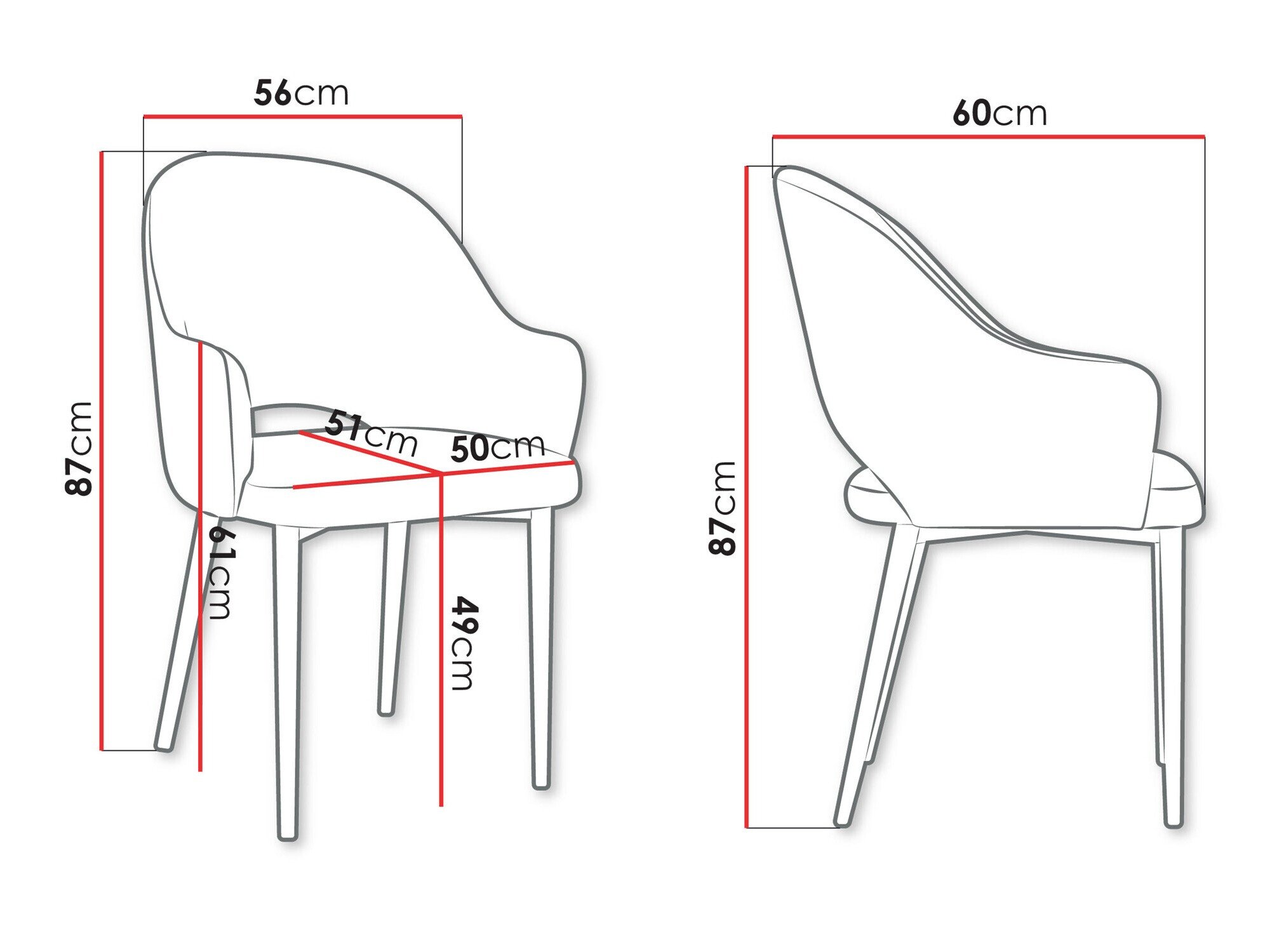 Chaise Jackson 116 (Noir + Magic Velvet 2217)