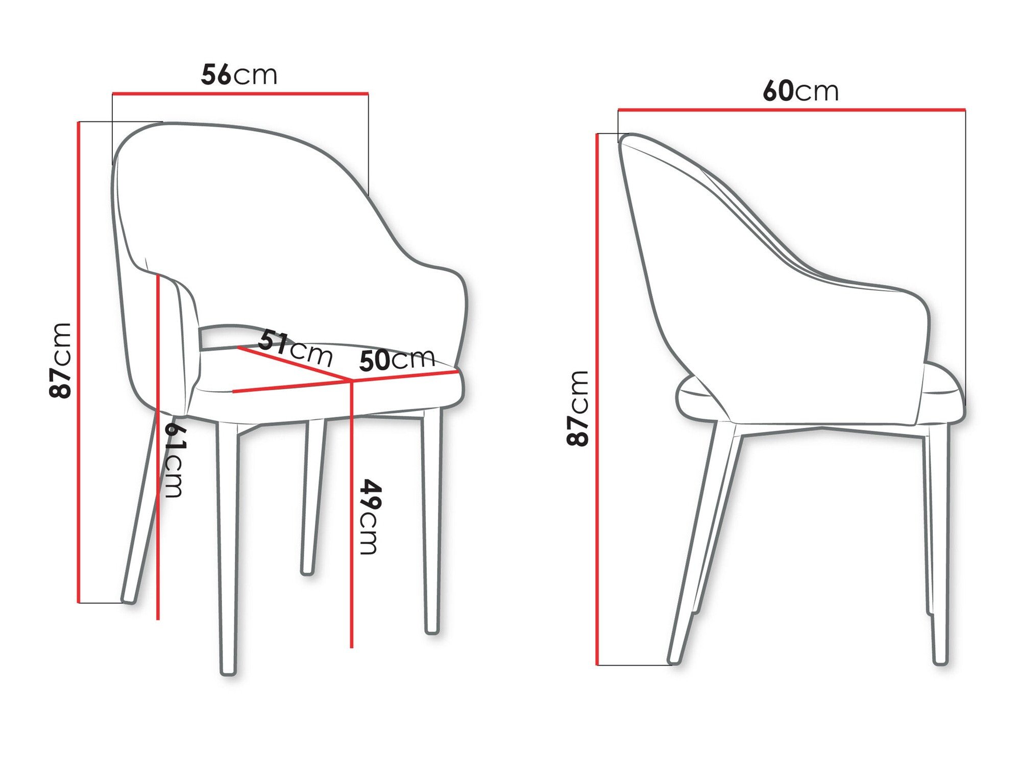 Chaise Jackson 116 (Noir + Magic Velvet 2219)