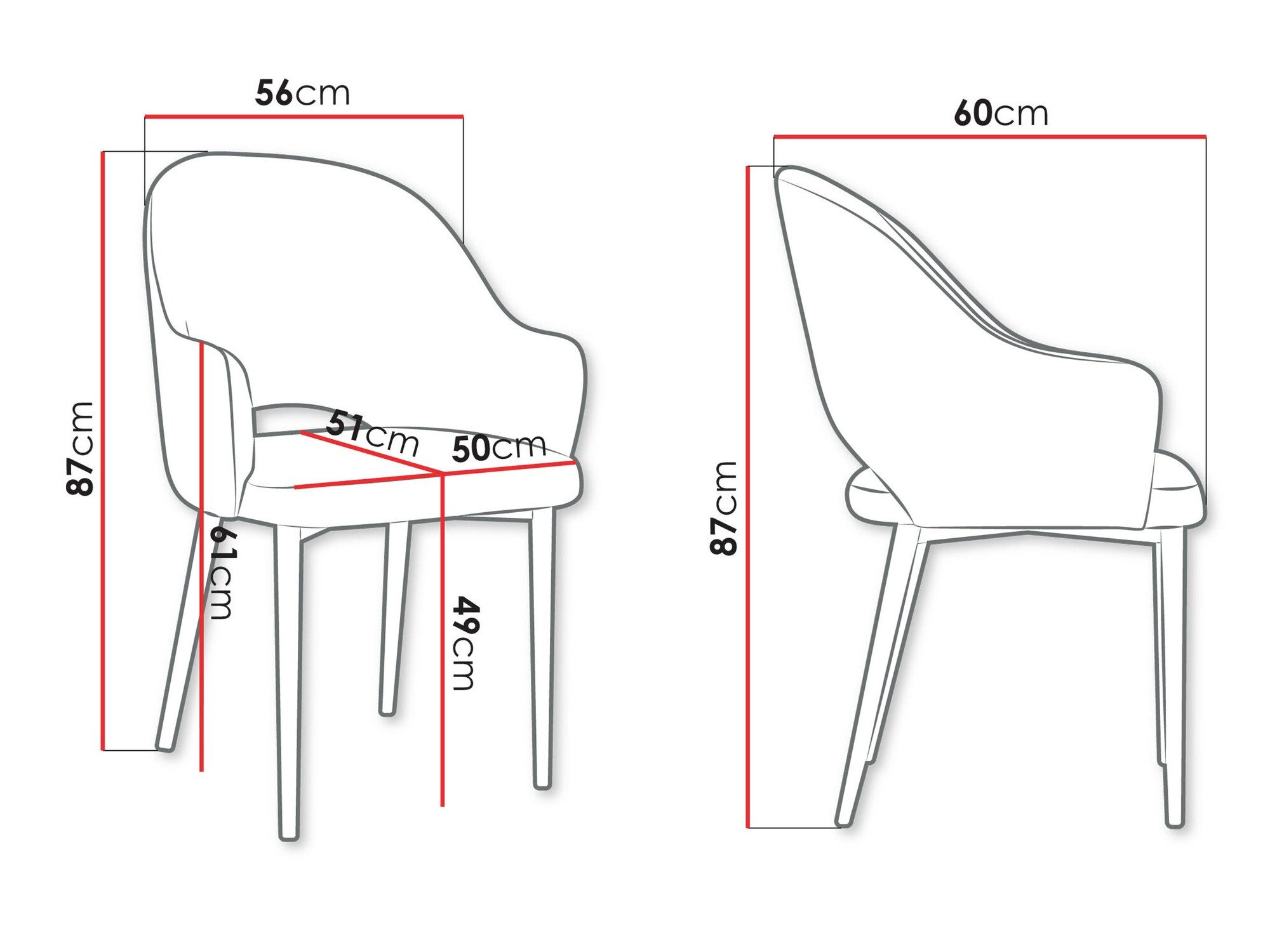 Chaise Jackson 116 (Noir + Magic Velvet 2240)