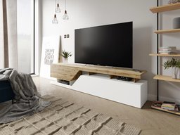 Meuble TV Comfivo Daldune 104 (Blanc + Chêne wotan)