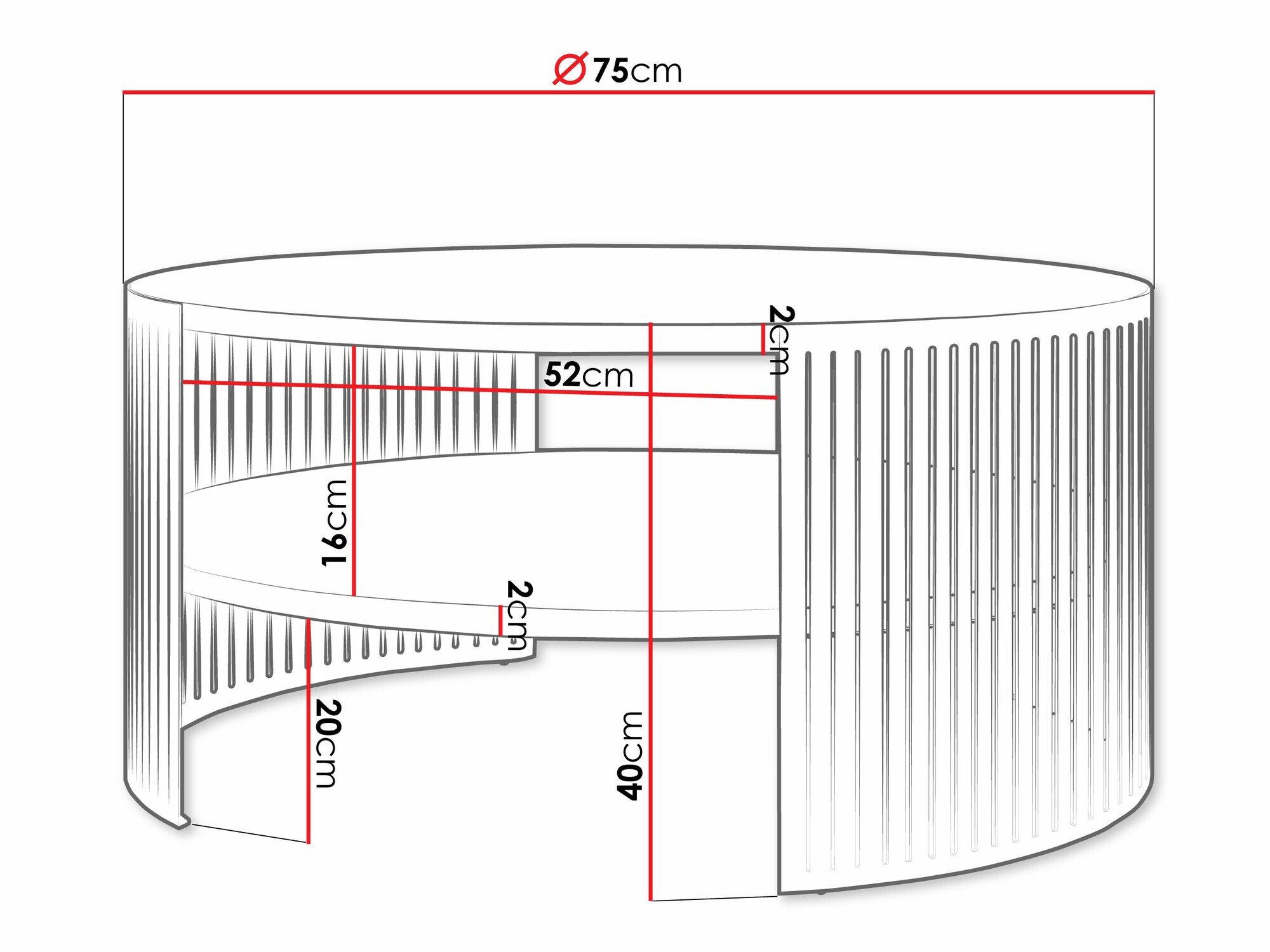 Table basse Civer (Noir + Graphite)