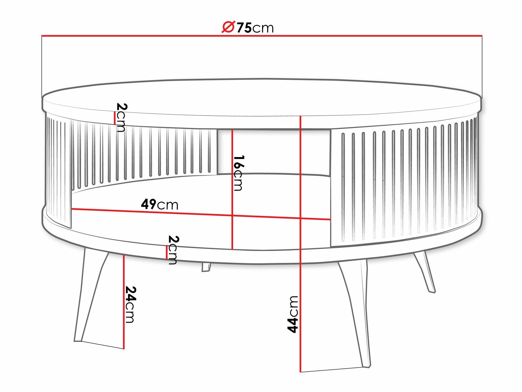 Table basse Sordore 100 (Noir + Graphite)