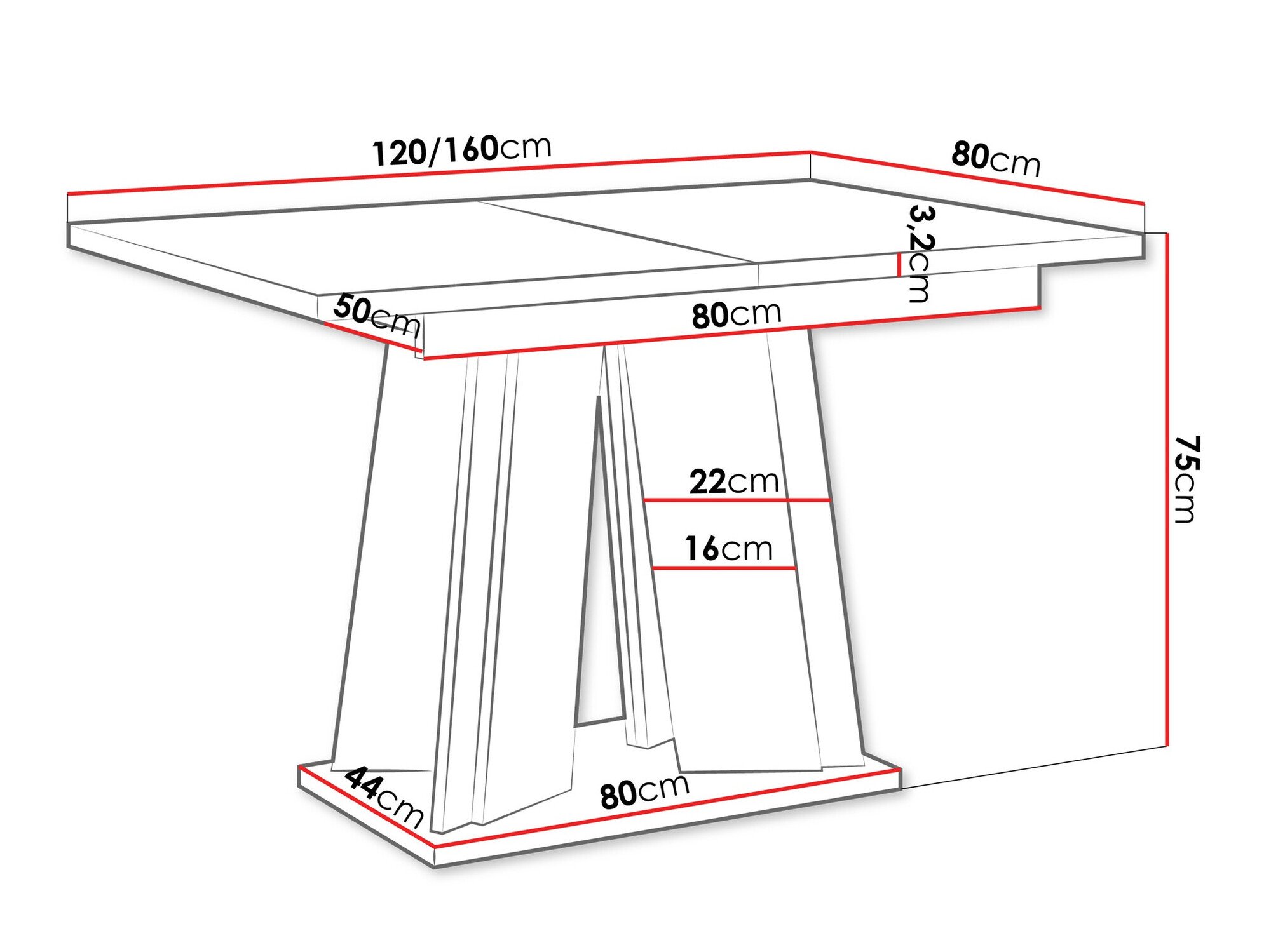 Table Goodyear 129 (Marbre noir)