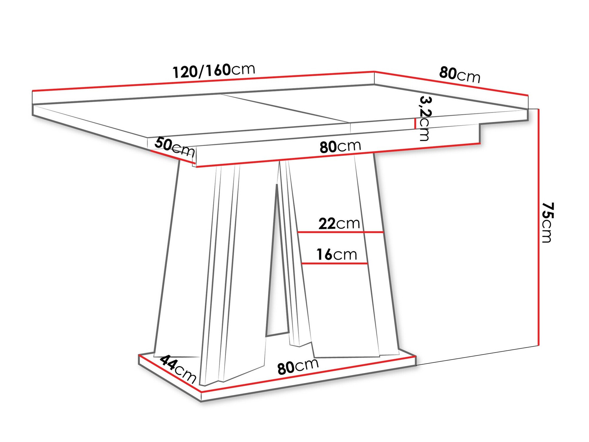 Table Goodyear 129 (Noir brillant)