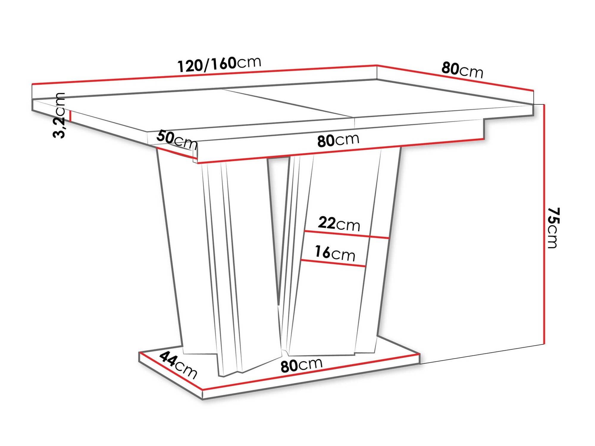 Table Goodyear 130 (Marbre blanc)