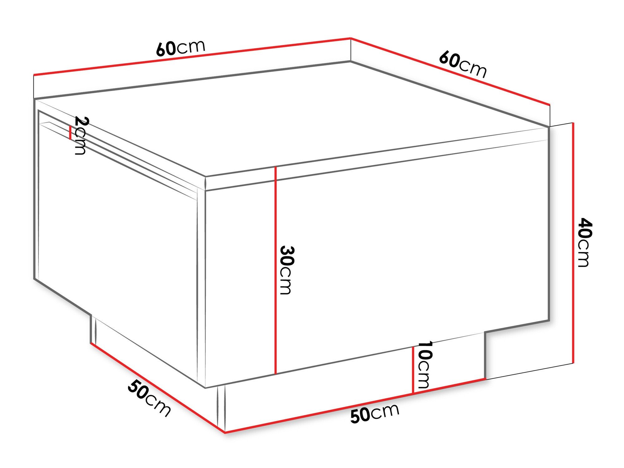 Table basse Goodyear 133 (Blanc brillant)