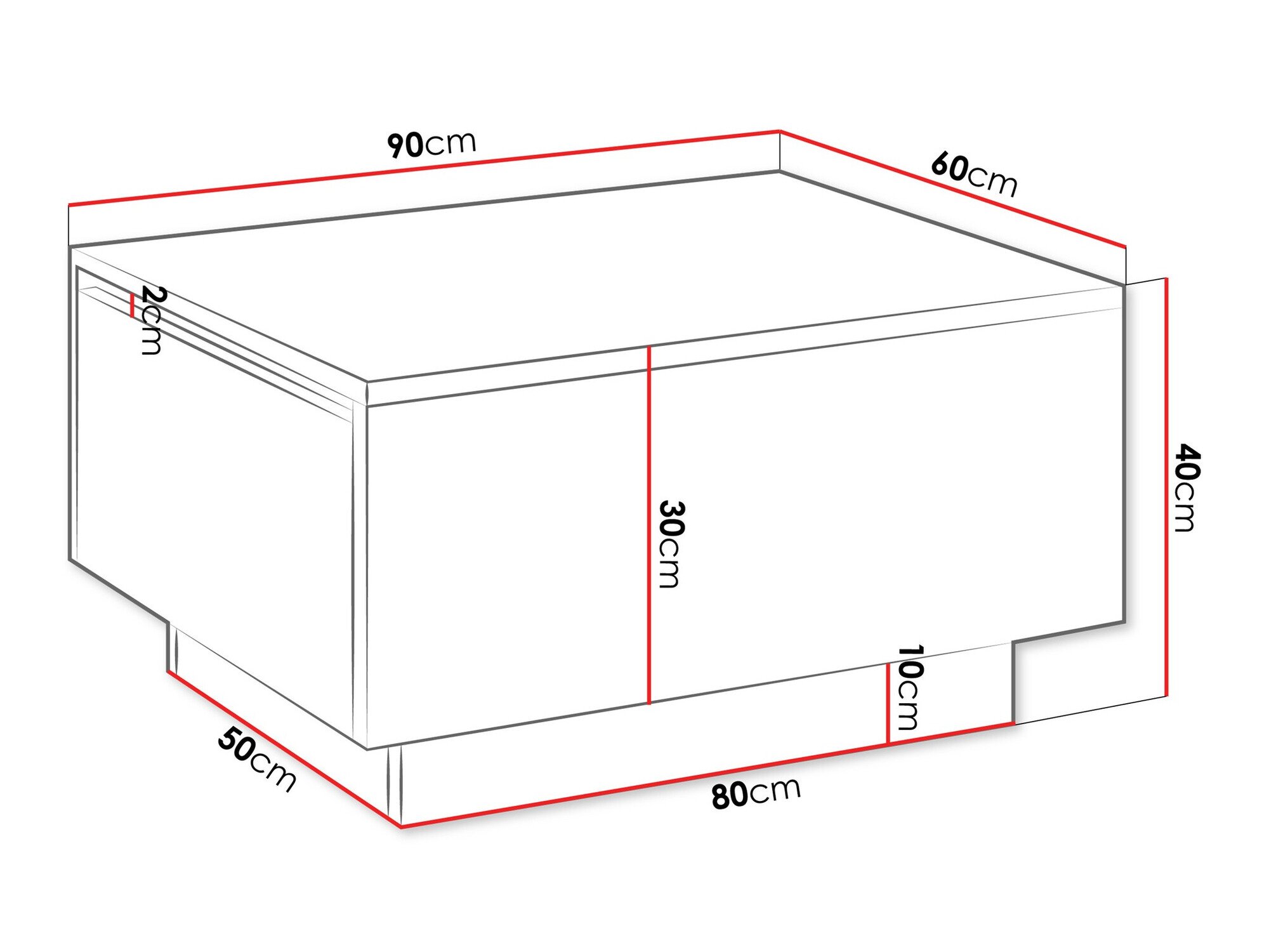 Table basse Goodyear 134 (Blanc brillant)