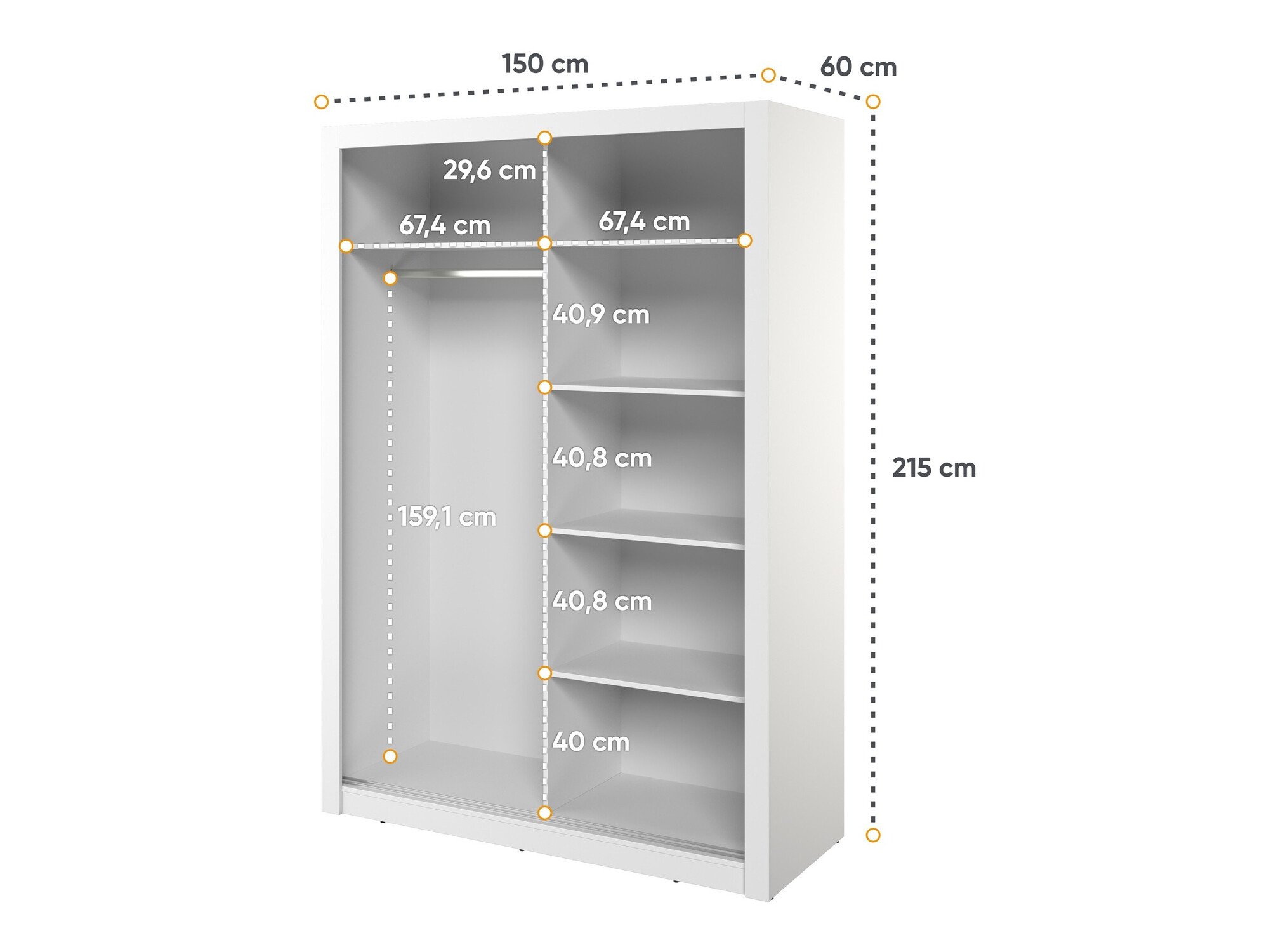 Armoire Fresno 152 (Blanc)