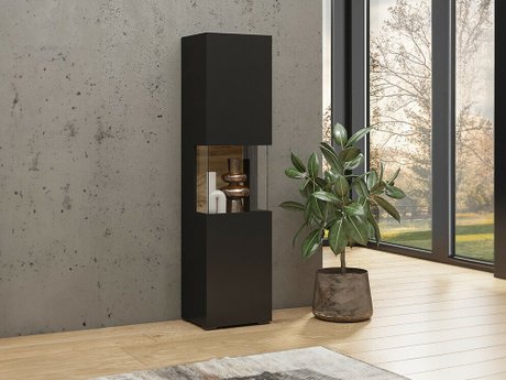 Étagère Revmiru 100 (Noir + Chêne wotan)