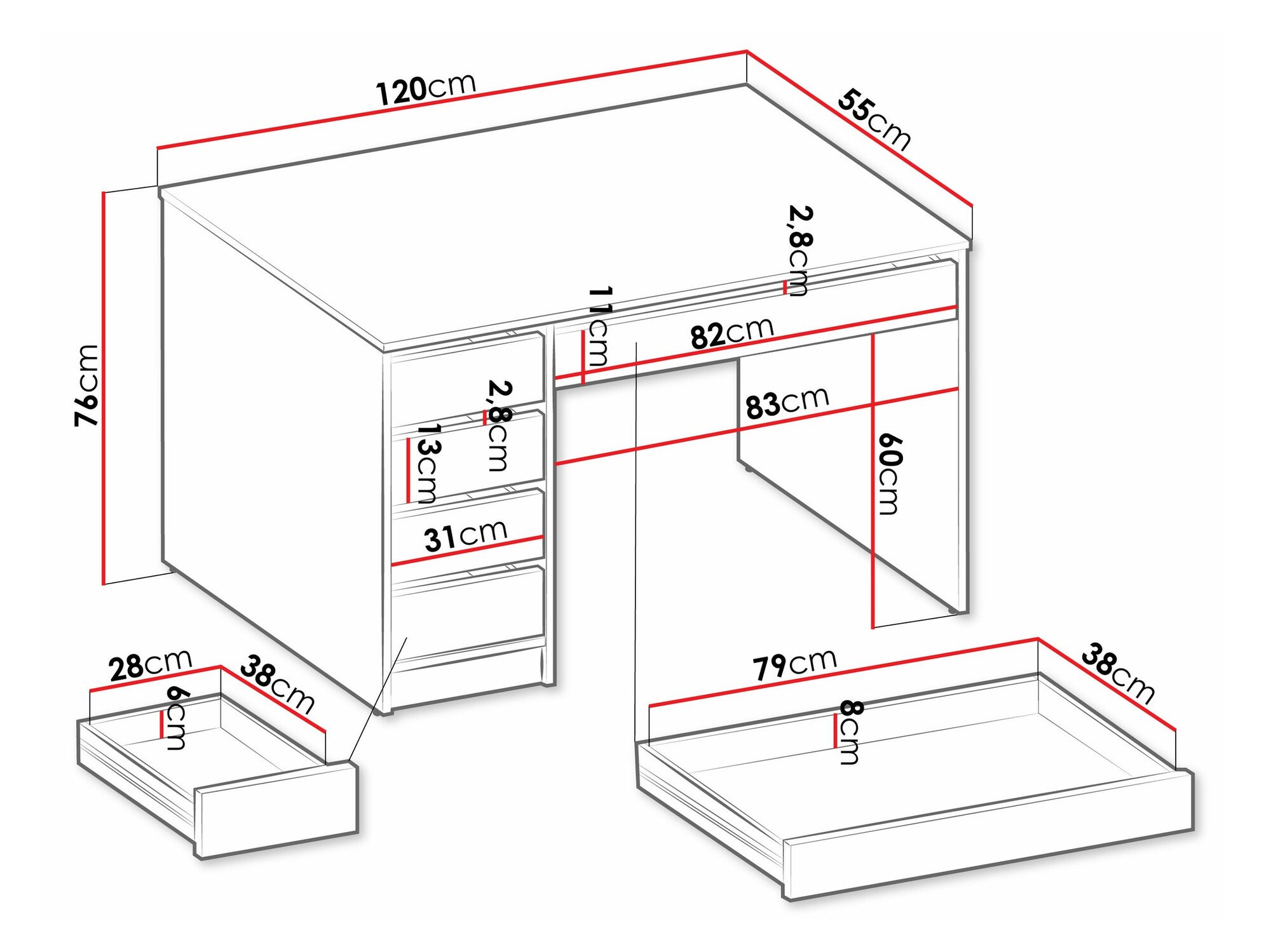 Bureau Comfivo 312 (Blanc)