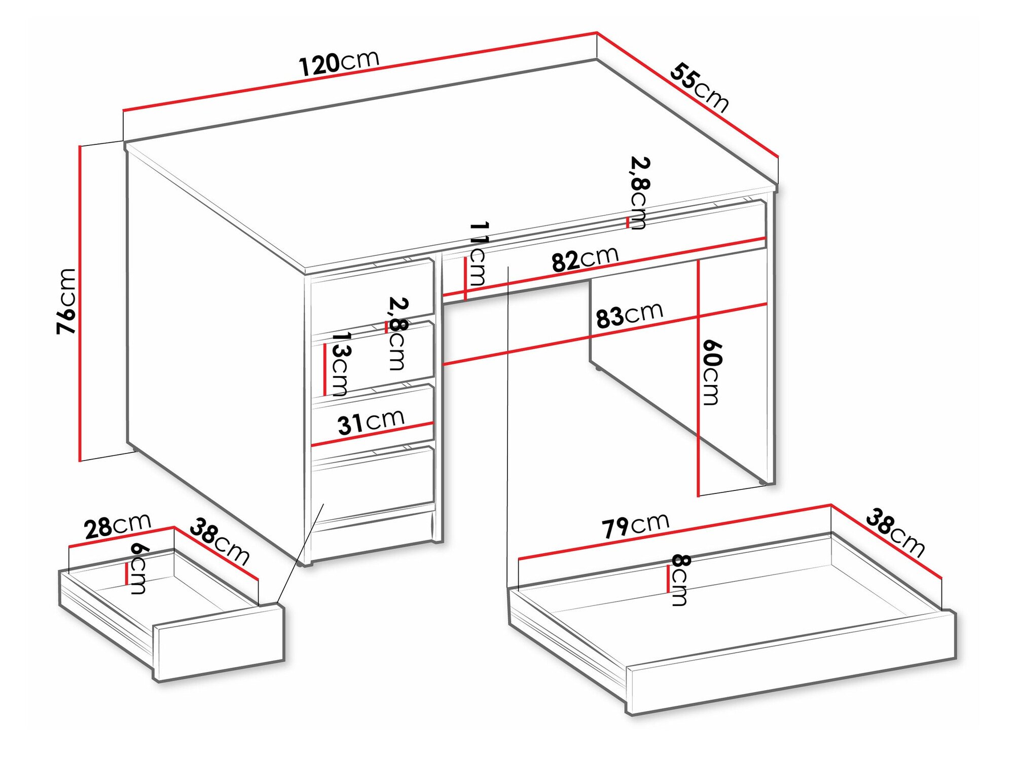 Bureau Comfivo Terros I (Anthracite)