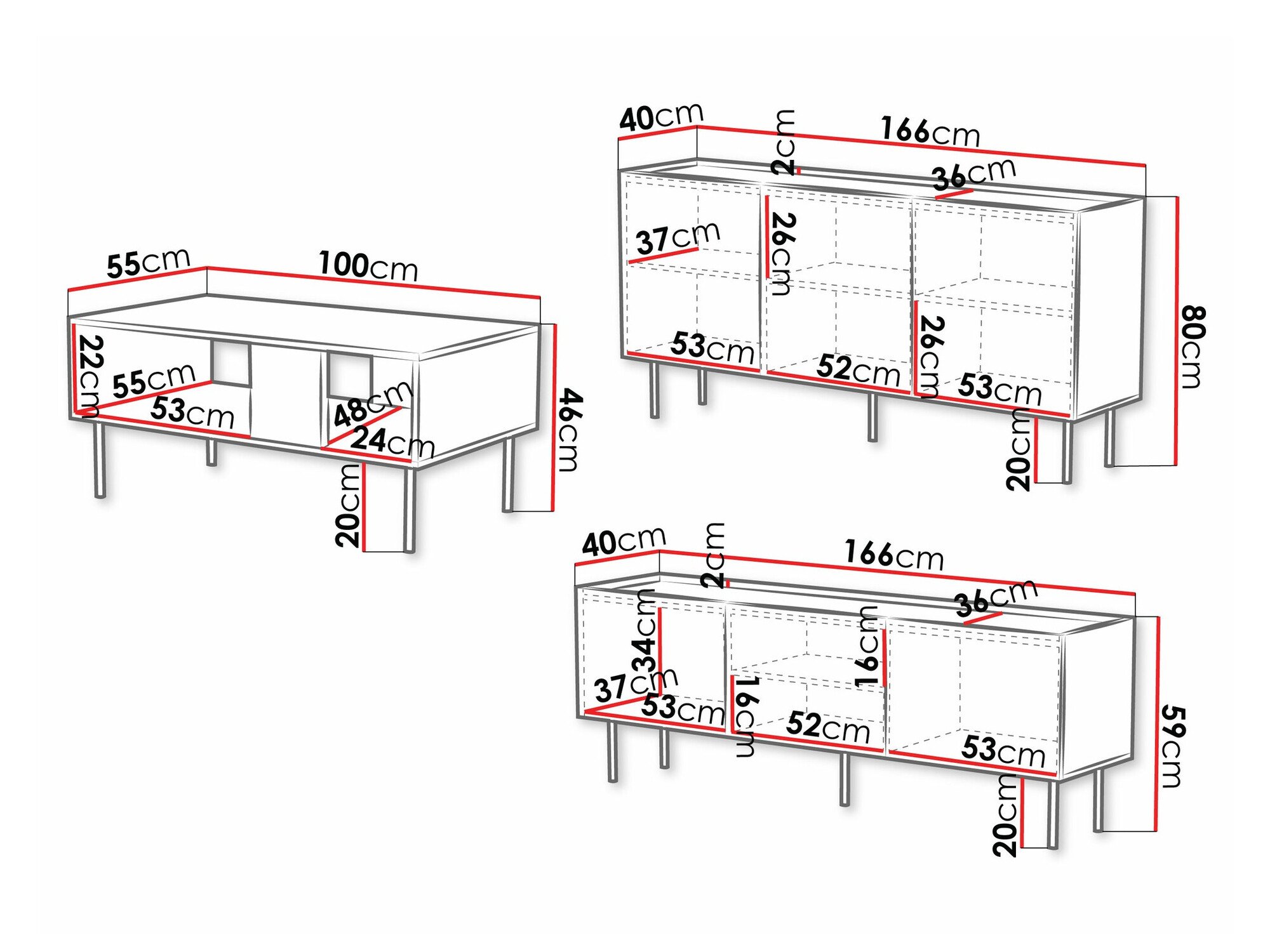 Ensemble de salon Sillen (Blanc)